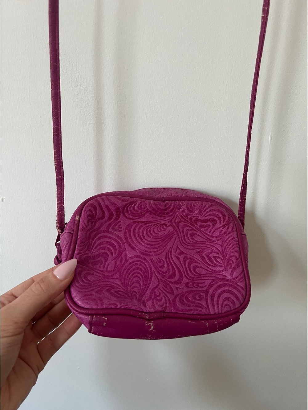 Pink Embossed Mini Crossbody Bag - Picture 5 of 7